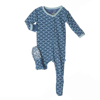 Bamboo Footie with Snaps - Jade Lattice Baby & Toddler Sleepwear