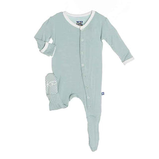 Footie - Jade with Contrast Trim Baby & Toddler Sleepwear