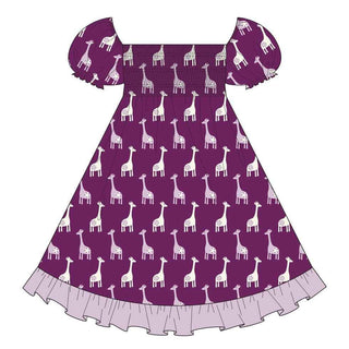 Girls Gathered Dress, Melody Giraffe Baby & Toddler Dresses