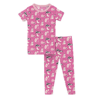 KicKee Pants Girl's Print Bamboo Short Sleeve Pajama Set - Tulip Hey Diddle Diddle  | Stylish Sleepies offer designs that make bedtime beautiful.