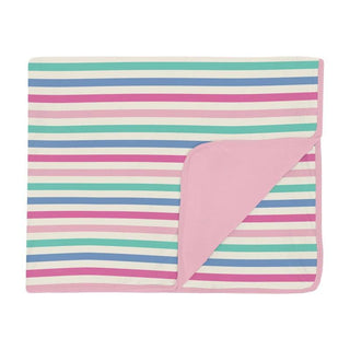 Girl's Print Bamboo Toddler Blanket - Skip To My Lou Stripe Swaddling & Receiving Blankets