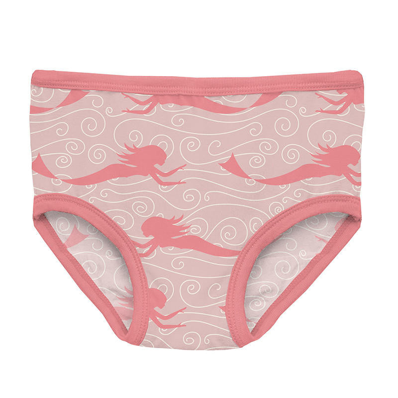 Kickee Pants Girl's Underwear Set of 3: Baby Rose Mermaid, Natural
