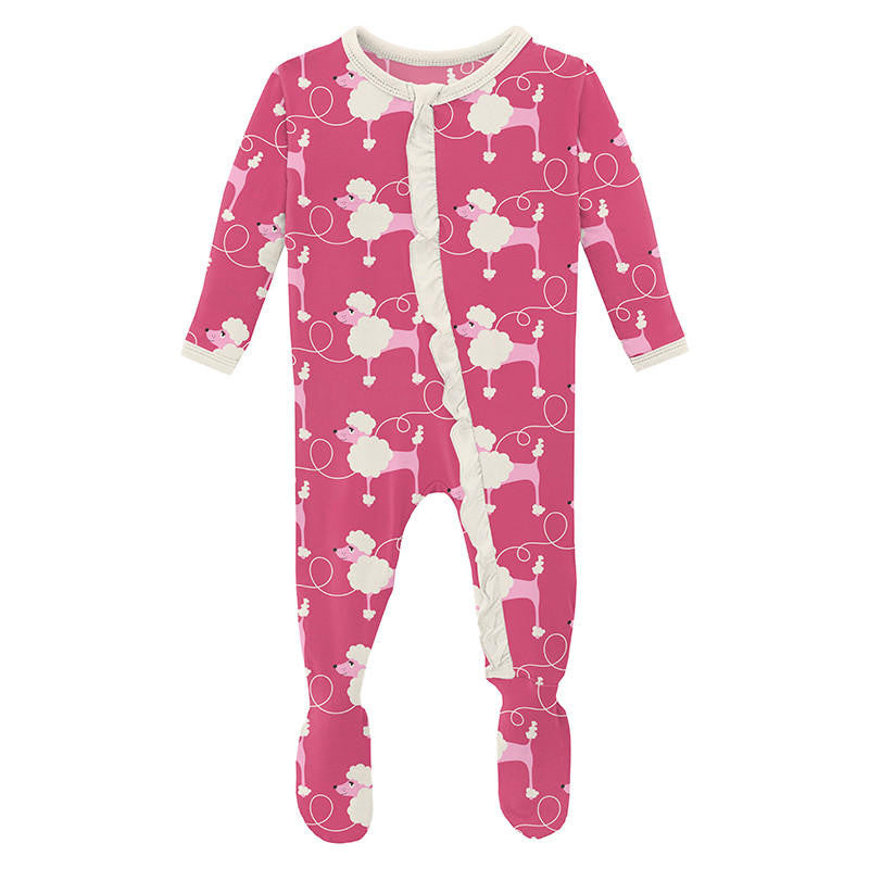 KICKEE PANTS Print Ruffle Footie W/ 2 Way Zip