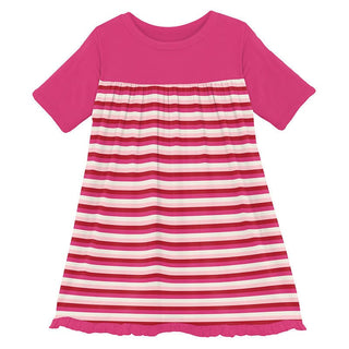 Girl's Print Classic Short Sleeve Swing Dress - Anniversary Candy Stripe Baby & Toddler Dresses