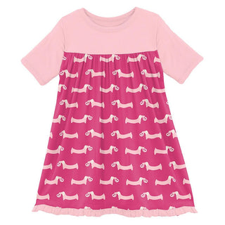 Girl's Print Classic Short Sleeve Swing Dress - Calypso Pretzel Pup Baby & Toddler Dresses