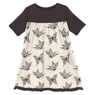 Girl's Print Classic Short Sleeve Swing Dress - Natural Swallowtail Baby & Toddler Dresses