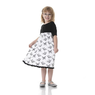 Girl's Print Classic Short Sleeve Swing Dress - Natural Swallowtail Baby & Toddler Dresses