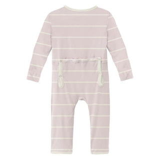 Girl's Print Coverall with Zipper - Macaroon Road Trip Stripe Baby & Toddler Sleepwear