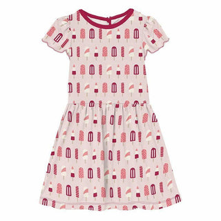 Girl's Print Bamboo Flutter Sleeve Twirl Dress - Macaroon Popsicles Baby & Toddler Dresses