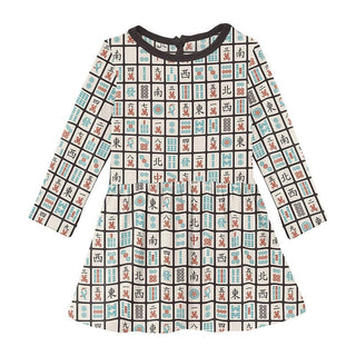 Girl's Print Long Sleeve Twirl Dress - Midnight Mahjong Baby & Toddler Dresses