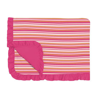 Girl's Print Ruffle Toddler Blanket - Anniversary Sunset Stripe Swaddling & Receiving Blankets