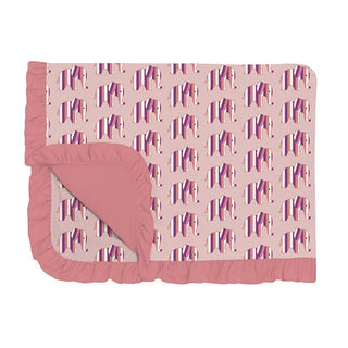 Girl's Print Ruffle Toddler Blanket - Baby Rose Elephant Stripe Swaddling & Receiving Blankets