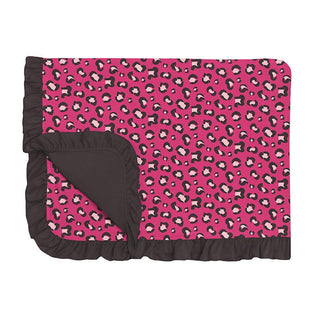 Girl's Print Bamboo Ruffle Toddler Blanket - Calypso Cheetah Swaddling & Receiving Blankets