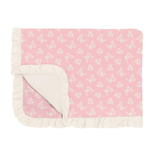 Girl's Print Ruffle Toddler Blanket - Lotus Butterfly Swaddling & Receiving Blankets