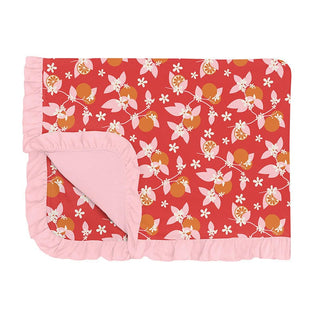 Girl's Print Ruffle Toddler Blanket - Poppy Orange Blossom Swaddling & Receiving Blankets