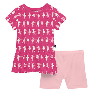 Girl's Print Short Sleeve Playtime Outfit Set - Calypso Ballerina Baby & Toddler Outfits