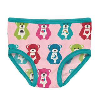 Girl's Print Bamboo Underwear - Lotus Happy Teddy Toddler Underwear