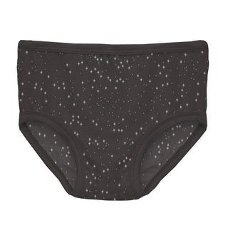 Girl's Print Bamboo Underwear - Midnight Foil Constellations Toddler Underwear