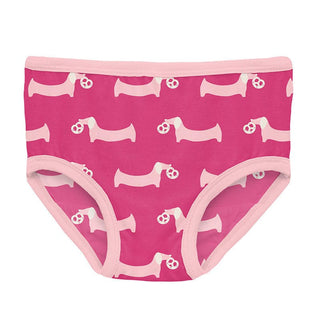 Girl's Print Bamboo Underwear (Set of 3) - Calypso Pretzel Pup, Lotus & Anniversary Sunset Stripe Toddler Underwear