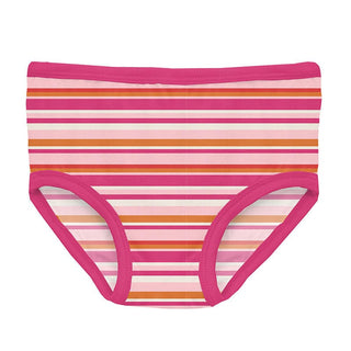 Girl's Print Bamboo Underwear (Set of 3) - Calypso Pretzel Pup, Lotus & Anniversary Sunset Stripe Toddler Underwear