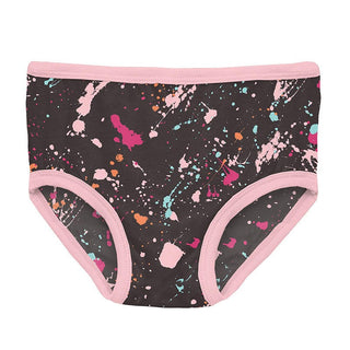 Girl's Print Bamboo Underwear (Set of 3) - Calypso Splatter Paint, Confetti & Lotus Lightning Toddler Underwear