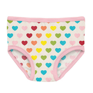 Girl's Print Bamboo Underwear (Set of 3) - Lotus Sprinkles, Confetti & Rainbow Hearts Toddler Underwear