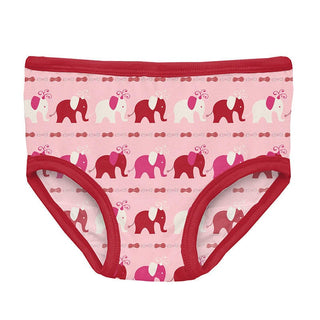 Girl's Print Bamboo Underwear (Set of 3) - Natural Rose Trellis, Calypso & Calypso Elephant Toddler Underwear