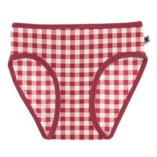 Girl's Print Underwear - Wild Strawberry Gingham Toddler Underwear