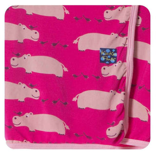 Girls Swaddling Receiving Blanket, Calypso Hippo Swaddling Blankets