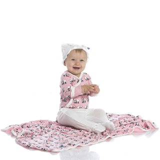 Girls Swaddling Receiving Blanket, Lotus Panda Swaddling Blankets