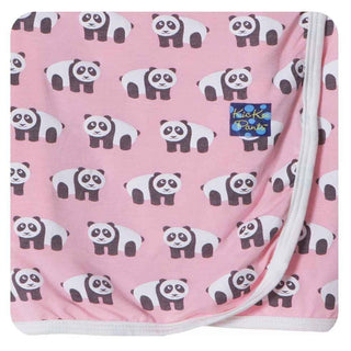 Girls Swaddling Receiving Blanket, Lotus Panda Swaddling Blankets