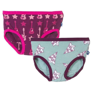 Girls Underwear (Set of 2), Melody Guitars & Jade Paper Planes Toddler Underwear