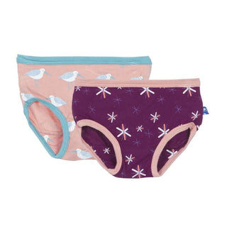 Girls Underwear (Set of 2), Melody Snow & Blush Sandpiper Toddler Underwear