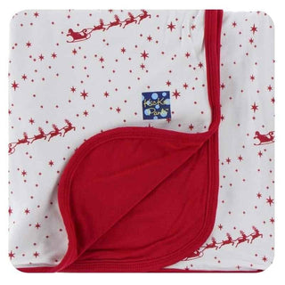 Holiday Stroller Blanket - Natural Flying Santa Swaddling & Receiving Blankets