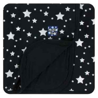 Holiday Stroller Blanket - Silver Stars Swaddling & Receiving Blankets