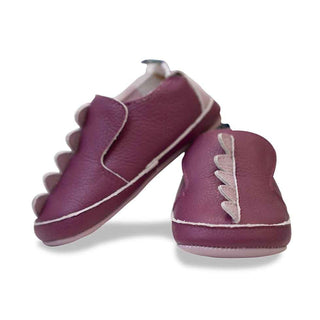 Solid Bamboo Leather Soft Sole Dinosaur Scales Shoes - Amethyst Baby & Toddler Clothing Accessories