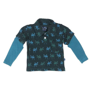 Long Sleeve Double Layer Polo Shirt, Pine Moose Baby & Toddler Tops