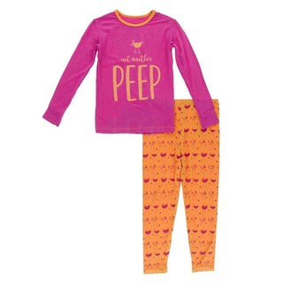 Long Sleeve Piece Print Pajama Set - Apricot Chickens Baby & Toddler Sleepwear