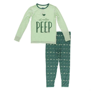 Long Sleeve Piece Print Pajama Set - Ivy Chickens Baby & Toddler Sleepwear