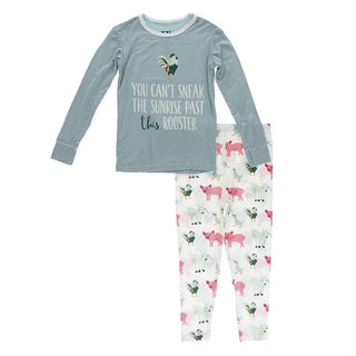 Long Sleeve Piece Print Pajama Set - Natural Farm Animals Baby & Toddler Sleepwear