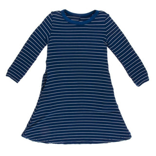 Long Sleeve Tee Shirt Dress - Tokyo Navy Stripe Baby & Toddler Dresses