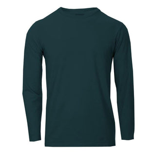 Men's Solid Long Sleeve Crew Neck Tee Shirt - Pine (WCA22) Shirts & Tops