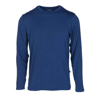 Men'sSolid Long Sleeve Basic Tee, Navy Shirts & Tops