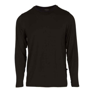 Men's Solid Bamboo Long Sleeve Basic Tee, Zebra Shirts & Tops