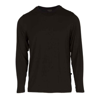 Men's Solid Bamboo Long Sleeve Basic Tee, Zebra Shirts & Tops