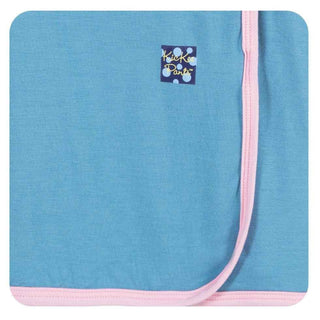 Newborn Swaddling Blanket- Blue Moon with Lotus Trim Swaddling Blankets