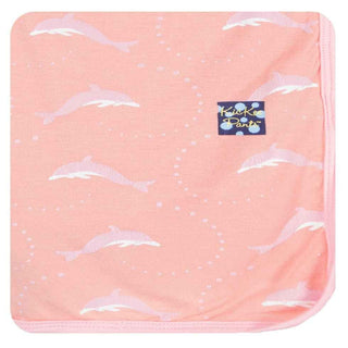 Newborn Swaddling Blanket- Blush Dolphin Swaddling Blankets