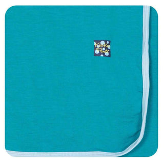 Newborn Swaddling Blanket- Lagoon with Pond Trim Swaddling Blankets