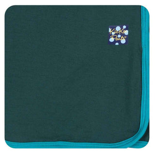 Newborn Swaddling Blanket- Seaweed with Lagoon Trim Swaddling Blankets