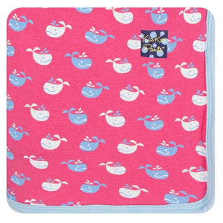 Newborn Swaddling Blanket- Winter Rose Tiny Whale Swaddling Blankets